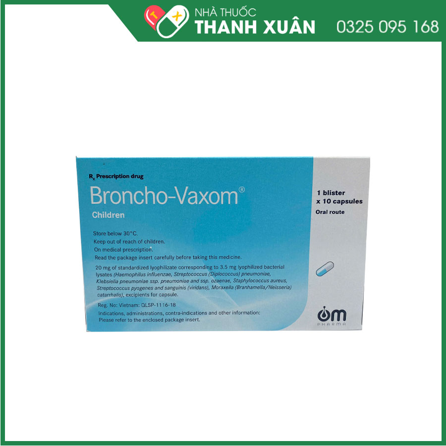 Broncho-Vaxom Children giúp tăng cường miễn dịch đường hô hấp cho trẻ em